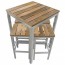 Avoca Beer Garden Outdoor Bar Table and Stools Recycled Blonde Timber Top Silver
