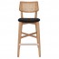 Nadia Rattan Back Natural Frame Bar Stool with Footrest 75cm