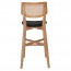 Nadia Rattan Back Natural Frame Bar Stool with Footrest 75cm