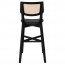 Nadia Rattan Back Black Frame Bar Stool with Padded Seat 75cm