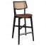 Nadia Rattan Back Black Frame Bar Stool with Padded Seat 75cm