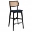 Nadia Rattan Back Black Frame Bar Stool with Padded Seat 75cm