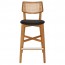 Nadia Rattan Back Light Oak Frame Bar Stool with Padded Seat 75cm
