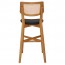 Nadia Rattan Back Light Oak Frame Bar Stool with Padded Seat 75cm