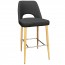 Bella Bar Stool Oak Steel Legs