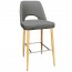 Bella Bar Stool Oak Steel Legs