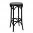 Bentwood Bar Stool with Padded Seat - Black