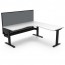Boost Static Corner Desk Workstation With Screen and Cable Tray SBCNRWSCT1P1515 NW/BL-1515