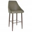Carmen Bar Stool Light Walnut Steel Legs 75cm