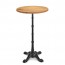 Celestine Vintage Oak Industrial Round Bar Table Black Cast Iron Base