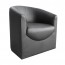 Chloe Black Leather Tub Chair