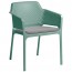 Contemporary Arm Chair - Green - Gray Cushion