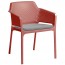 Contemporary Arm Chair - Red - Gray Cushion