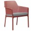 Contemporary Lounge Chair - Red - Gray Cushion