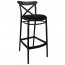 Cross Back Outdoor Bar Stool Upholstered