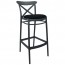 Cross Back Outdoor Bar Stool Upholstered
