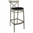 Cross Back Outdoor Bar Stool Upholstered