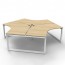 Deluxe Infinity Loop Leg 3 Person 120 Degree Workstation