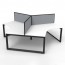 Deluxe Infinity Loop Leg 3 Person 120 Degree Workstation