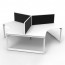 Deluxe Infinity Loop Leg 3 Person 120 Degree Workstation