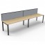 Deluxe Rapid Infinity 2 Person Single Sided Profile Leg Workstation With Screen D-IPLSWS2P1275 NO/BL-2400