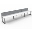 Deluxe Rapid Infinity 3 Person Single Sided Loop Leg Workstation With Screen D-ILLSWS3P1275 NW/BL-3600