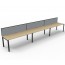 Deluxe Rapid Infinity 3 Person Single Sided Profile Leg Workstation With Screen D-IPLSWS3P1275 NO/BL-3600