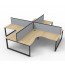 Deluxe Rapid Infinity 4 Person Loop Leg Corner Workstation D-ILLCWS4P1515 NO/BL-3030