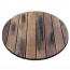 Distressed Black Recycled Round Outdoor Wood Table Top