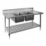 FED Double Centre Sink Bench with Pot Undershelf DSB6-1500C/A-1