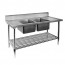 FED Double Centre Sink Bench with Pot Undershelf DSB7-1800C/A-2