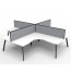 Eternity 4 Person Corner Workstation Pod With Screens D-ELCWS4P1515 NW/BL-3000
