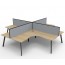 Eternity 4 Person Corner Workstation Pod With Screens D-ELCWS4P1515 NO/BL-3000