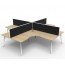 Eternity 4 Person Corner Workstation Pod With Screens D-ELCWS4P1515 NO/WS-3000