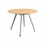 Infinity Round Meeting Table Solid Beech Wood Silver Legs