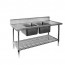 FED Double Centre Sink Bench with Pot Undershelf DSB6-1200C/A