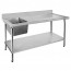 FED Economic 304 Grade SS Left Single Sink Bench 1500x700x900 with 500x400x250 sink 1500-7-SSBL