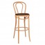 Genuine No 18 Bentwood Bar Stool with Back and Padded Seat 78cm
