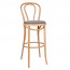 Genuine No 18 Bentwood Bar Stool with Back and Padded Seat 78cm