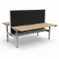Halo Plus Back to Back Desk Workstation With Screen and Cable Tray H+2PWSCT1275-NO/WS-1200
