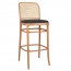 Hoffman Cane Back Upholstered Seat Bentwood Bar Stool BST-811/1