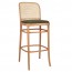 Hoffman Cane Back Upholstered Seat Bentwood Bar Stool BST-811/1