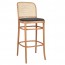 Hoffman Cane Back Upholstered Seat Bentwood Bar Stool BST-811/1