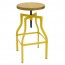 Industrial Metal Turner Bar Stool Ash Timber Seat