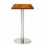 Jaquelina Dry Bar Oak Table Solid Timber Top Stainless Steel Base