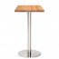 Jaquelina Dry Bar Oak Table Solid Timber Top Stainless Steel Base