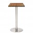 Jaquelina Dry Bar Oak Table Solid Timber Top Stainless Steel Base
