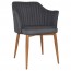 Lavinia Occasional Arm Chair Slim Light Oak Steel Legs