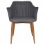 Lavinia Occasional Arm Chair Slim Light Oak Steel Legs