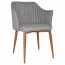 Lavinia Occasional Arm Chair Slim Light Oak Steel Legs
